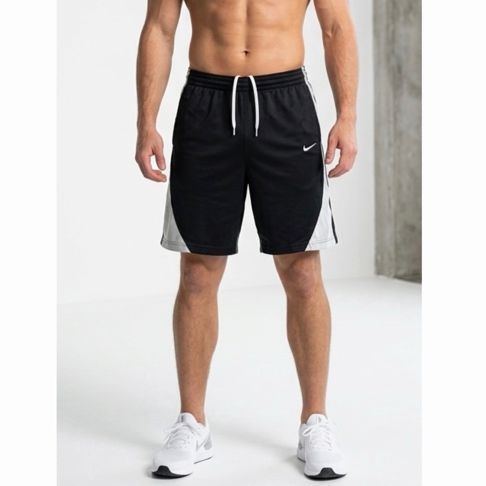 Nike Dri-Fit Mens Basketball‎ Sportwear Training Black Silver Short XL